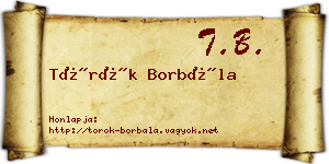 Török Borbála névjegykártya